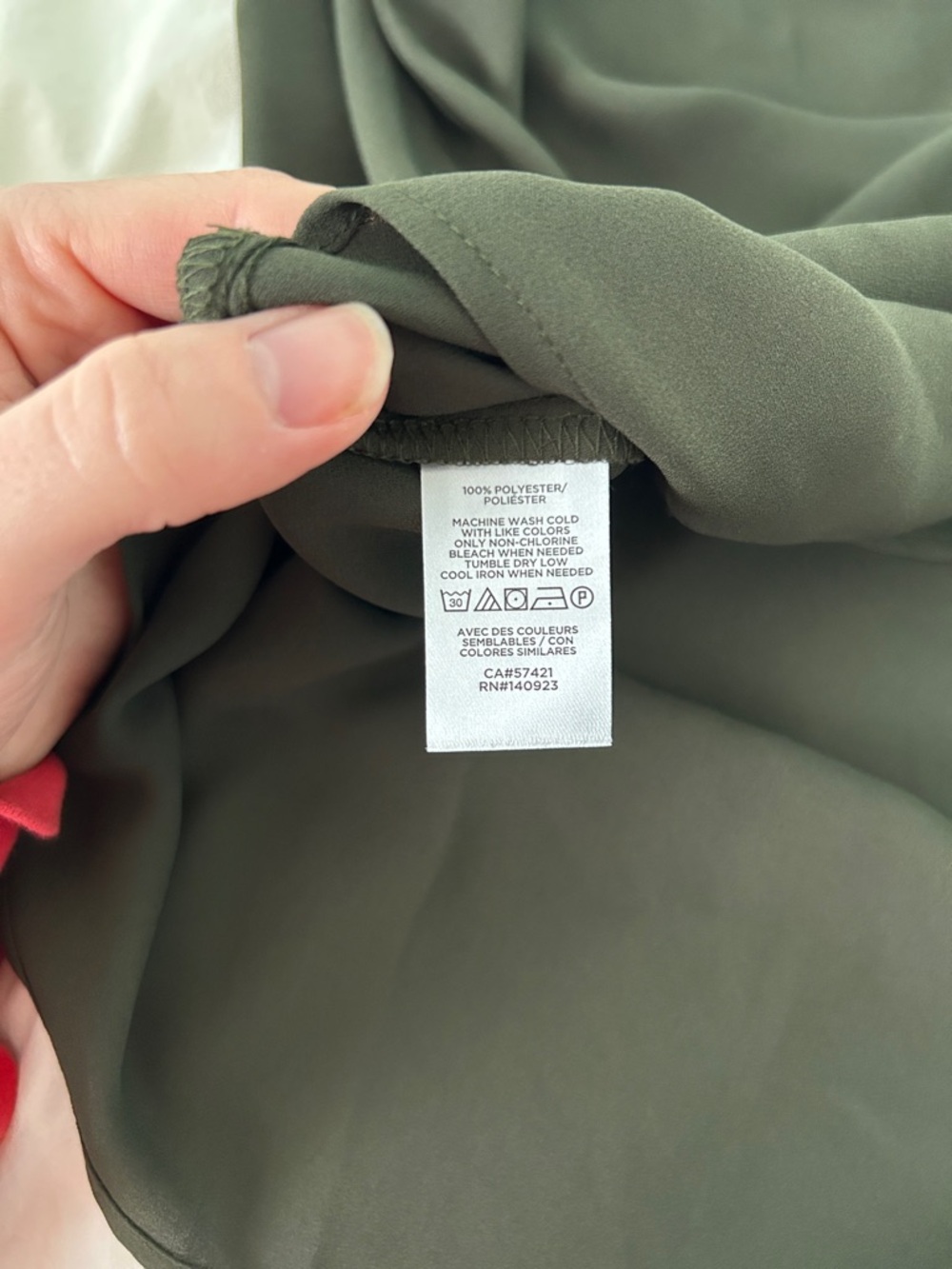 LOFT Olive V-Neck Ruffle-Shoulder Shell - Picture 2 of 2